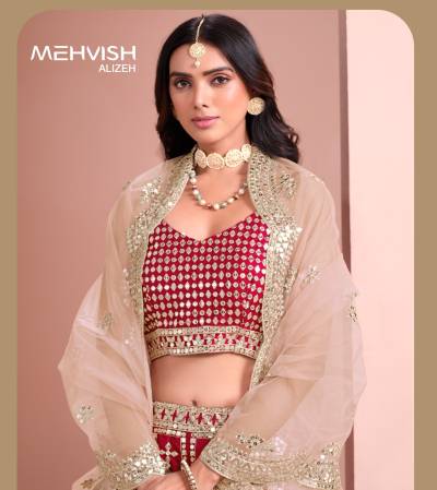ALIZEH BY MEHVISH DESIGNER SILK LEHENGA CHOLI WHOLESALER IN INDIA